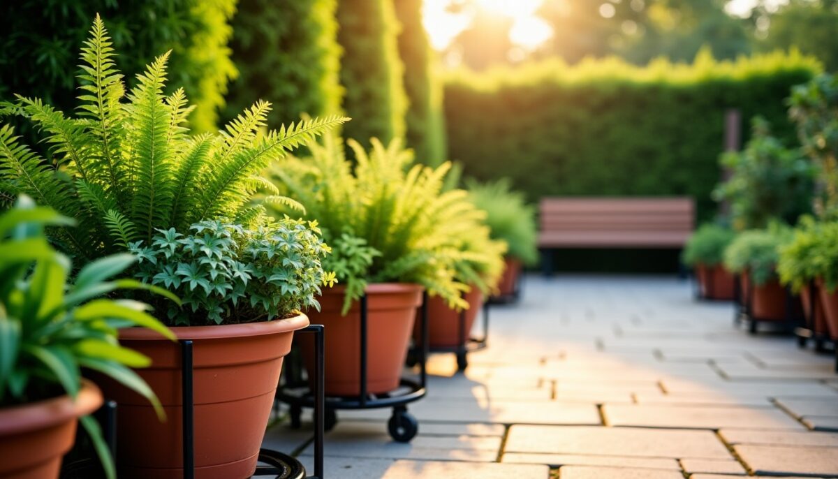 Améliorez la gestion de votre jardin grâce aux supports à roulettes pour plantes de Brico Dépôt : la mobilité au cœur de vos espaces verts !